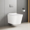 Hängend WC Toilette, Spülrandlos Wand-WC Set aus Keramik mit Toilettendeckel Abnehmbaren Absenkautomatik Effizienter Spültechnik Hängetoilette, U-Form,Lang 51cm, Weiß