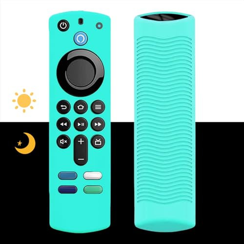 Silicone Remote Case Replacement for 3rd Gen. / 4K / HD Streaming Remote Controller, Anti-Slip Washable Protective Remote Cover with Lanyard -Glow Blue