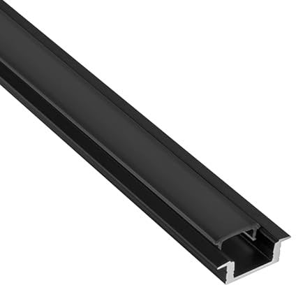 LED Aluprofil A25 schwarz Einbauprofil + Abdeckung schwarz Alu Schiene Leiste für LED-Streifen-Strip 2m