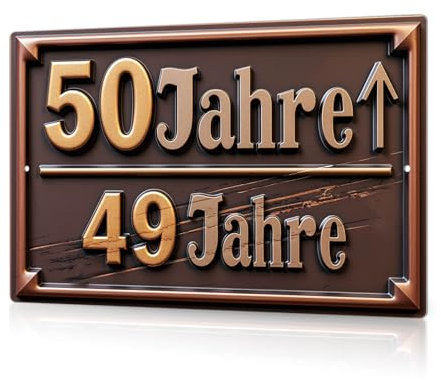Putuo Decor Retro Metall Blechschild 50 Jahre - Lustige Geburtstag Wanddeko, Geschenk für Männer und Frauen, Party Deko Vintage, 30x20cm