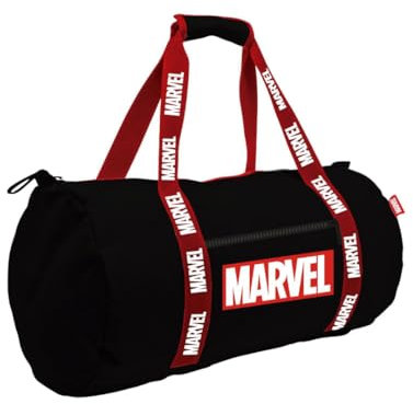 mybagstory - Sporttasche für Jungen – Schwarz – Marvel – Kinder – Schule – Kindergarten – Grundschule – Grundschule – Größe 47 cm – verstellbarer Riemen – Geschenkidee -, Marvel Schwarz, Kindergepäck