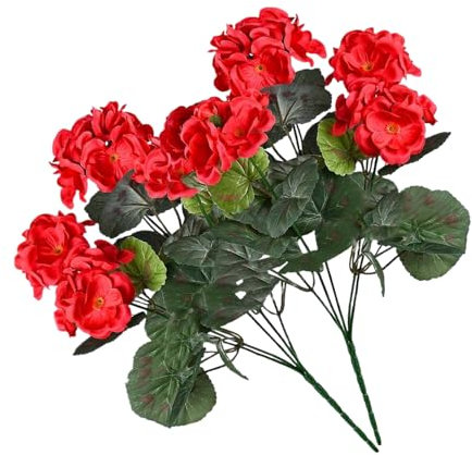 Senermter Künstliche Geranien,2er-Set Künstliche Zimmerpflanzen - Verblassungsresistent & Pflegeleicht – Dekorative Wohnaccessoires Für Schlafzimmer, Arbeitszimmer Und Küche