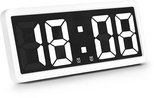 OYIWINMI Horloge Murale Numérique Luminosité Réglable avec Température, Date, Chrono, 12/24 Heures, Réveil Numérique pour Salon Bureau, Chambre, École