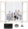 Moustiquaire Porte Fenetre Magnetique 60 x 73 cm Rideau Automatique Anti Moustique Sans Perçage Facile à Installer pour La Plupart Les Types de Fenêtres Ou Porte, Blanc