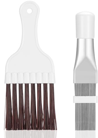 Coptiner Cleaning Brush,2 Pcs Air Conditioner Condenser Cleaning Brushes Kit，Stainless Steel AC Fin Comb,Coil Condenser Brush Cleaning Tools for Air Condition Tumble Dryer Cleaner