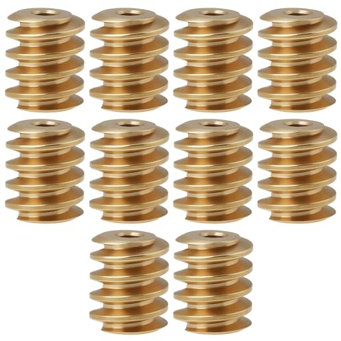 EMSea Lot de 10 Engrenages à Vis sans Fin en Laiton M0.4 Diamètre 5 Mm Longueur 6 Mm Alésage 1,5 Mm avec Les Trains Miniatures Filetage à Droite