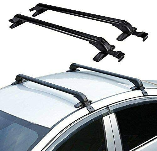 Dachträger, dachträger offene reling, dachträger universal, ohne Seitenreling, Robustes Aluminium, mit abschließbarer Quertraverse, kein Bohren erforderlich, universeller Gepäckträger