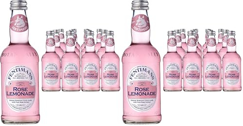 Fentimans Rose Lemonade - Botanically Brewed Lemonade made with Lemon Juice - Exquisitely Crafted & Refreshing Soft Drinks - Gluten-Free and Vegan Friendly Soft Drinks - 12 x 275ml Bottles (Pack of 2)