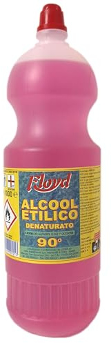 Kimicart® Alcool Etilico Denaturato 90 Gradi - 12 Litri Disinfettante Spirito Puro - 12 Bottiglie da 1 Litro