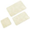 WohnDirect Badematten Set 3tlg - 3X Badvorleger (45x45 + 50x80 + 60x100cm) - Badteppich rutschfest & Waschbar - OHNE Ausschnitt - Creme