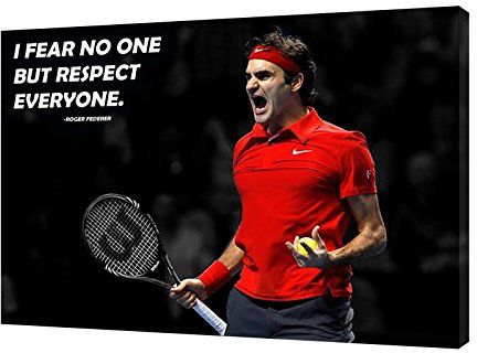 ARTSPRINTS Roger Federer ', kein Foto Druck auf gerahmter Leinwand Kunstdruck, 40 x 30 inch-38mm depth