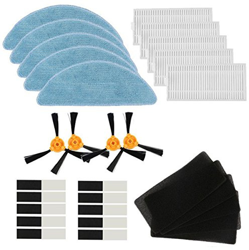 TeKeHom 2 Pares Cepillo lateral + 5 * Hepa + 5 * Esponja + 5 * Mopa + 10 * Pasta mágica para Conga Excelencia