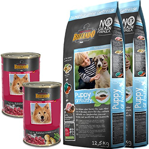 Belcando 2 x 12,5 kg Puppy GF Poultry + 2 x 800 g Nassfutter