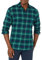 Amazon Essentials Men's Long-Sleeve Flannel Shirt (Available in Big & Tall), Green Navy Ombre Plaid, L