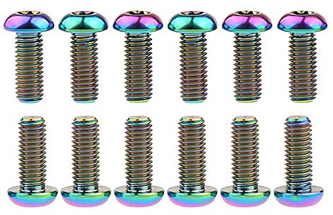 Ruifu M8 20 mm Titan Halbrundkopf Torx Ti Schrauben für Motorrad Ducati Bremsscheibe (12 Stück) (Regenbogen)