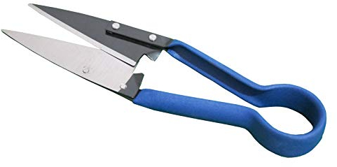 Robuste Formschnittschere mit 14 cm Klinge, 33 cm Länge, mit weich beschichtetem Griff, Grasblumen-Hecke, Zwiebelschere