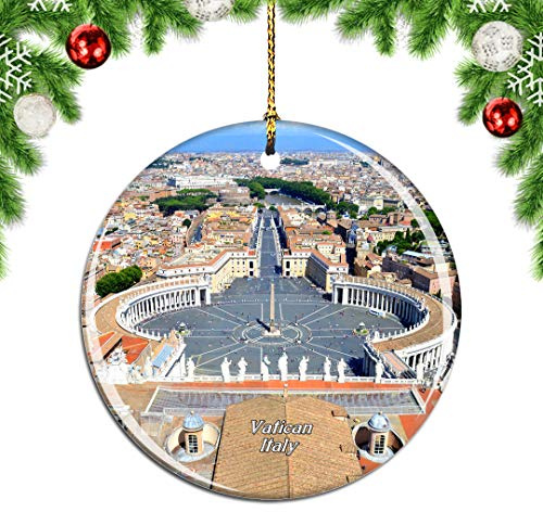 Weekino Italien Rom Vatikan San Pietro Weihnachtsdekoration Christbaumkugel Hängender Weihnachtsbaum Anhänger Dekor City Travel Souvenir Collection Porzellan 2,85 Zoll