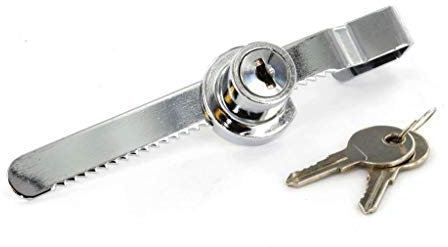 Serratura cromata per anta scorrevole in vetro, con 2 chiavi