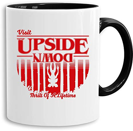 Stranger Visit - tazza tazze da caffè Mug Things Demogorgon Elfie Dustin Jane Hopper Upside Down tv blu-ray dvd, Farbe2:Bianco