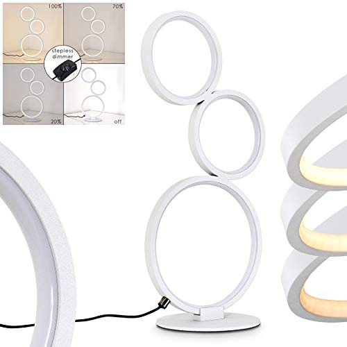 HOFSTEIN LED Stehlampe Rodekro, dimmbare Stehleuchte aus Metall in Weiß, 36 Watt, 3200 Lumen, Lichtfarbe 3000 Kelvin (warmweiß), Standleuchte m. Dimmer über den Fußschalter
