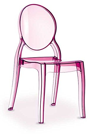Siesta Exclusive Hochwertiger Ghost Stuhl aus transparentem Polycarbonat für Erwachsene (Keine China Ware) (Rosa)