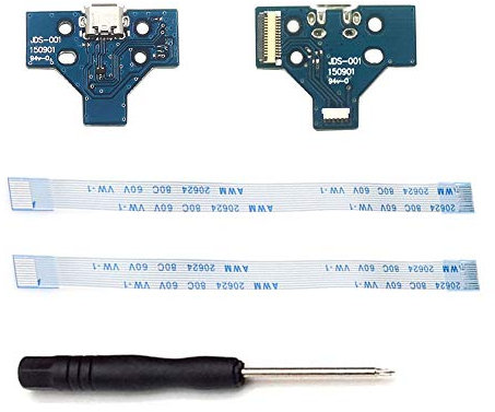 ZkeeShop for 2PCS JDS-001 Replacement Charging Port Assembly Micro USB Adaptor Repair Part Charger Socket Board Module Compatible for PS4 DualShock