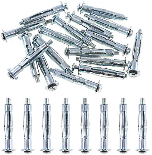 M4 x 52 Tasselli per Cartongesso - Acciaio Zincato (Pack de 25) Impediscono l'ossidazione Metallico Metallo - Espansione per Muro a Secco, Gips (52mm di Lunghezza) M4x52