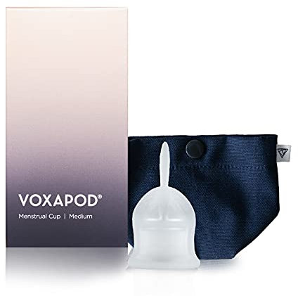 VOXAPOD Menstrual Cup Large Size with Case - #1 Active Cup - Wear for 12 Hours - Most Comfortable, Easy Removal, Leak-Proof - Reusable Period Cup Medical-Grade Silicone - Heavy Flow