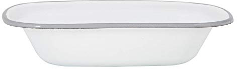 Argon Tableware Weißer Emaille -Tortenschale - 25,5cm - Grau