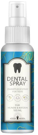 Adema Animal® Dental Spray - für Hunde & Welpen, Katzen & Kitten, natürliche Zahnreinigung/Zahnpflege, Plaque & Zahnstein entfernen gegen Mundgeruch, Maulgeruch bekämpfen 100ml Inhalt