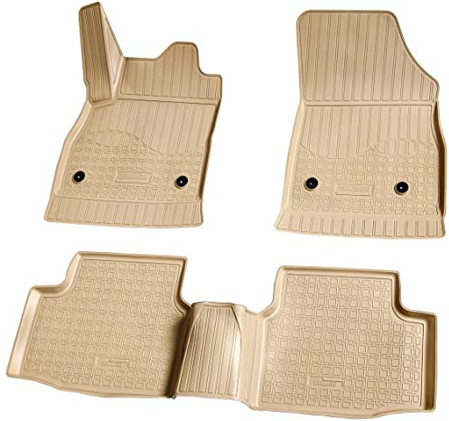 Recambo 3D Gummi Fußmatten kompatibel für OPEL Astra K | BJ ab 2015> | Auto Gummimatten | Passgenau | mit Rand | beige