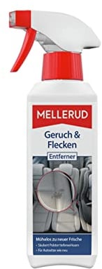MELLERUD Geruch und Flecken Entferner | 1 x 0,25 l | Effizientes Spray gegen hartnäckige Flecken auf Polstern und Textilien im Auto