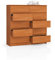 Kommode, 10 Schubladen, viel Stauraum, Kleiderschrank, Flur, Badezimmerschrank, Kommode, Multifunktionsschrank. Abmessungen: 120x121x40cm (Erle)