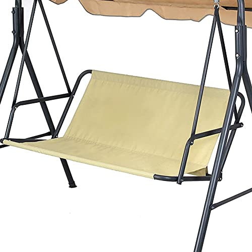 Patio Swing Cushion Cover Replacement, 600D Oxford Fabric Waterproof Outdoor Seat Cover Dust-proof Protective Covers for Yard, Balcony, Garden Swing Chair Cushions (Beige, 115x48x48cm)