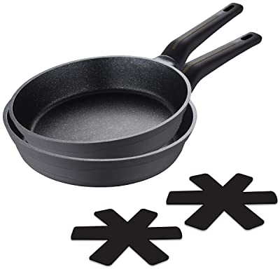 SAN IGNACIO Bistro | Sartenes Antiadherentes | Set de 2 Piezas de 24 y 28 cm de Diámetro con Protectores | Fabricadas con Aluminio Fundido | Juego de Sartenes | Aptas para Todo Tipo de Cocinas