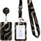 Zemolo Porte Badge de Carte d'Identification avec Cordon Tour de Cou, Porte-cartes Swivel Lobster Clasp avec Lanières Rétractables pour Cartes d'étudiant d'infirmière Clés Caméra (Marbre)