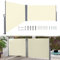 Herrselsam Doppel Seitenmarkise, 160x600cm Seitenmarkise Ausziehbar Sichtschutz Windschutz, Wandmarkise Seitenwandmarkise Gartensichtschutz, für Balkon Terrasse und Garten, Beige