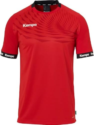 Kempa Wave 26 Shirt Tee Shirt t-Shirt de Sport à Manches Courtes Vetement Fonctionnel Handball Gym Jogging Running Maillot Homme , Rouge/Rouge Chili, XXL