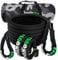 Rhino USA Kinetisches Seil Bergungssatz 13,000kg (2.2cm x 9m) - Schwerlast Offroad Schnappriemen - Abschleppseil elastisch Bergeseil - Set enthält 2 weiche Schäkel für LKW Auto Traktor - Schwarz