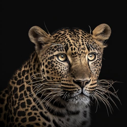 adrium Acryl-Bild 40 x 40 cm: Wildes Tier-Leopard-Porträt. Abbildung AI generativ (198405368)