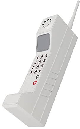 Fockety Telefono Cellulare retrò, Ornamento di Simulazione del Telefono Cellulare in Mattoni Vecchio Stile, Modello di Telefono Cellulare Classico Vintage Portatile per casa, palcoscenico (Bianco)
