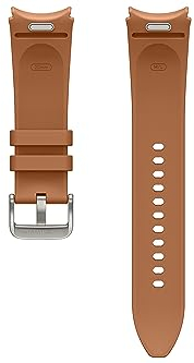 Samsung Hybrid Eco-Leather Band (M/L) ET-SHR96 für die Galaxy Watch6, Uhrenarmband, Original Armband, Lederimitat, Fluorkautschuk, klassischer Stil, sportlich, elegant, angenehmer Sitz, Camel