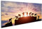 Prime Bild auf Leinwand Silhouette Bergsteiger Teamwork Konzeptionelle Szene Team Alpinisten Leinwandbild Wandbild Wand-Bilder