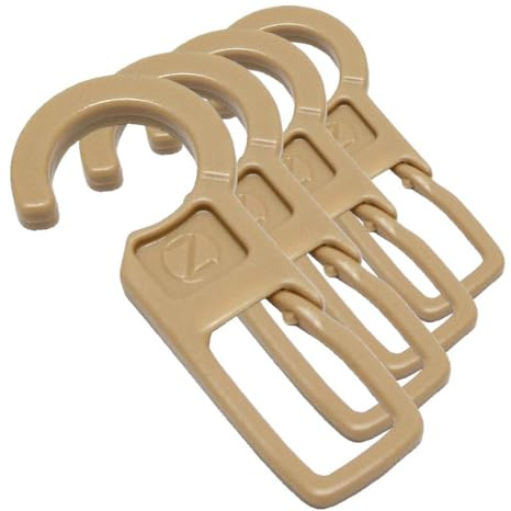 GARDINIA Faltenlegehaken für Gardinenringe, Vorhang- und Gardinenhaken für Ringe, 10 Stück, Ø Öse 10 mm, Kunststoff, Natur (Packung mit 4)