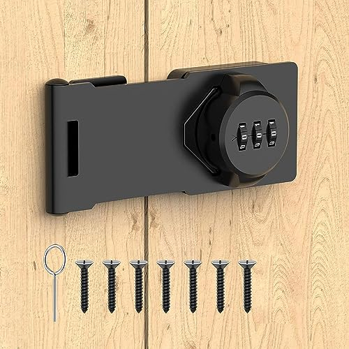 Moraillons de Verrouillage, Loquet de Verrouillage à Combinaison, Verrou de Porte à Code, Imperméable Verrou à Combinaison à 3 Chiffres avec Vis de Fixation de Sécurité pour verrou de porte de cabinet
