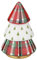 Baroni Home Dekorative Porzellan-Weihnachtsfigur, Dekoration Bunte Dekoration Hochwertige Weihnachtsfigur, Großer Weihnachtsbaum, 12 x 12 x 19 cm