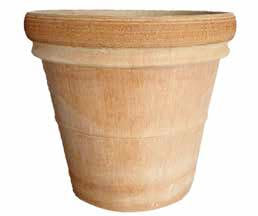 Pot de plantes en terre cuite + soucoupe en terre cuite Made in Italy - Jardinière en cuit, diamètre 40 cm, hauteur 36 cm