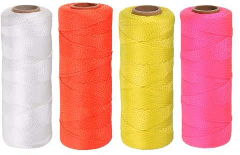 QUARKZMAN 4pz Linea di Nylon Intrecciata da Muratore 1.5mm x 500 Ft Corde di Spago Intrecciato per La Pesca, Il Giardinaggio e l'Artigianato