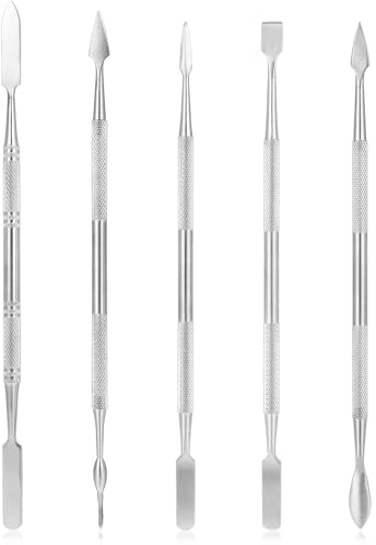 Pottery & Clay Sculpting Tools, 5 PCS Stainless Steel Spatula Wax Carving Tools Set Double-Ended Polymer Clay Tools Kit for Modeling, Embossing, Sculpting and Shaping Miniatures