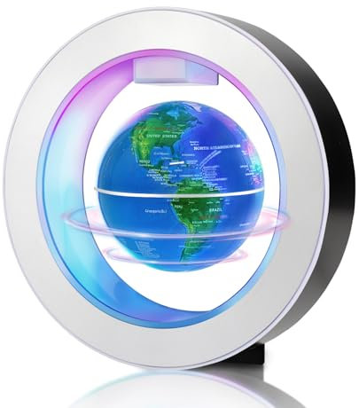 Poojaed Magnetische schwebende Globuslampe mit LED-Lichtern, coole Gadget O Frame Globe für Büro Haus Bücherregal Schreibtisch Dekor, Coole Geschenk für Männer Frau Vater Ehemänner(Globus 10cm)